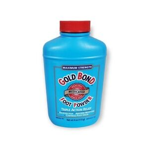 Gold Bond Foot Powder, Medicated Maximum Strength,‎ 4oz Bottle with Talc Talcom
